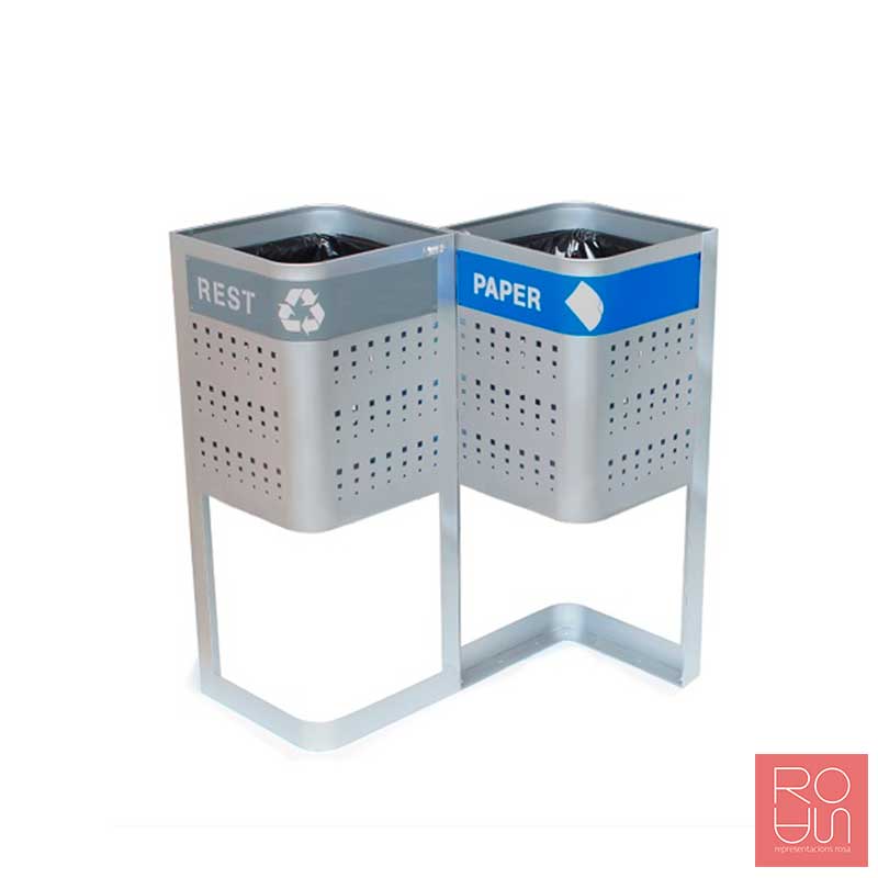 Paperera de reciclatge exterior Atenes 50L